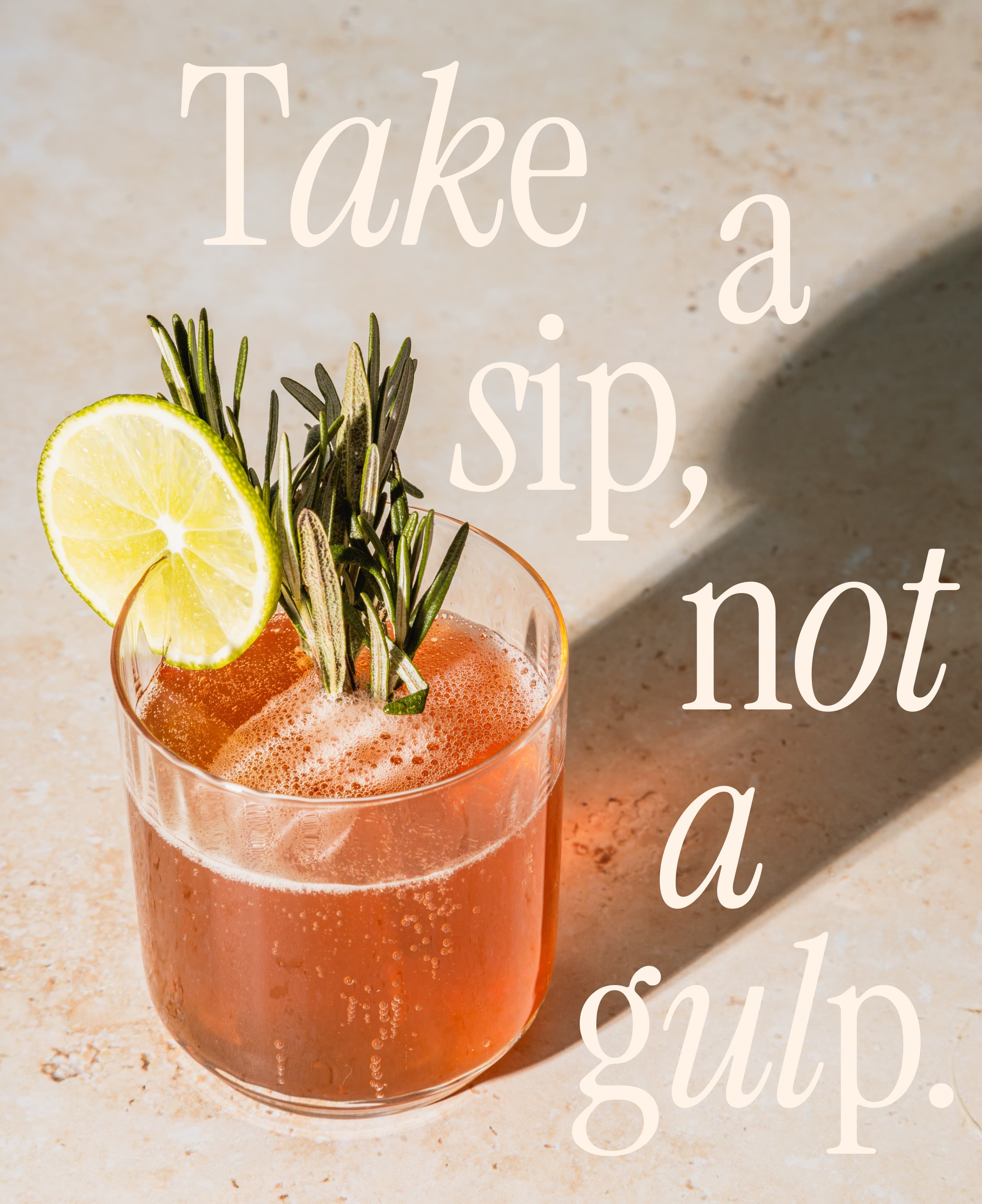 a cocktail with a quote around it