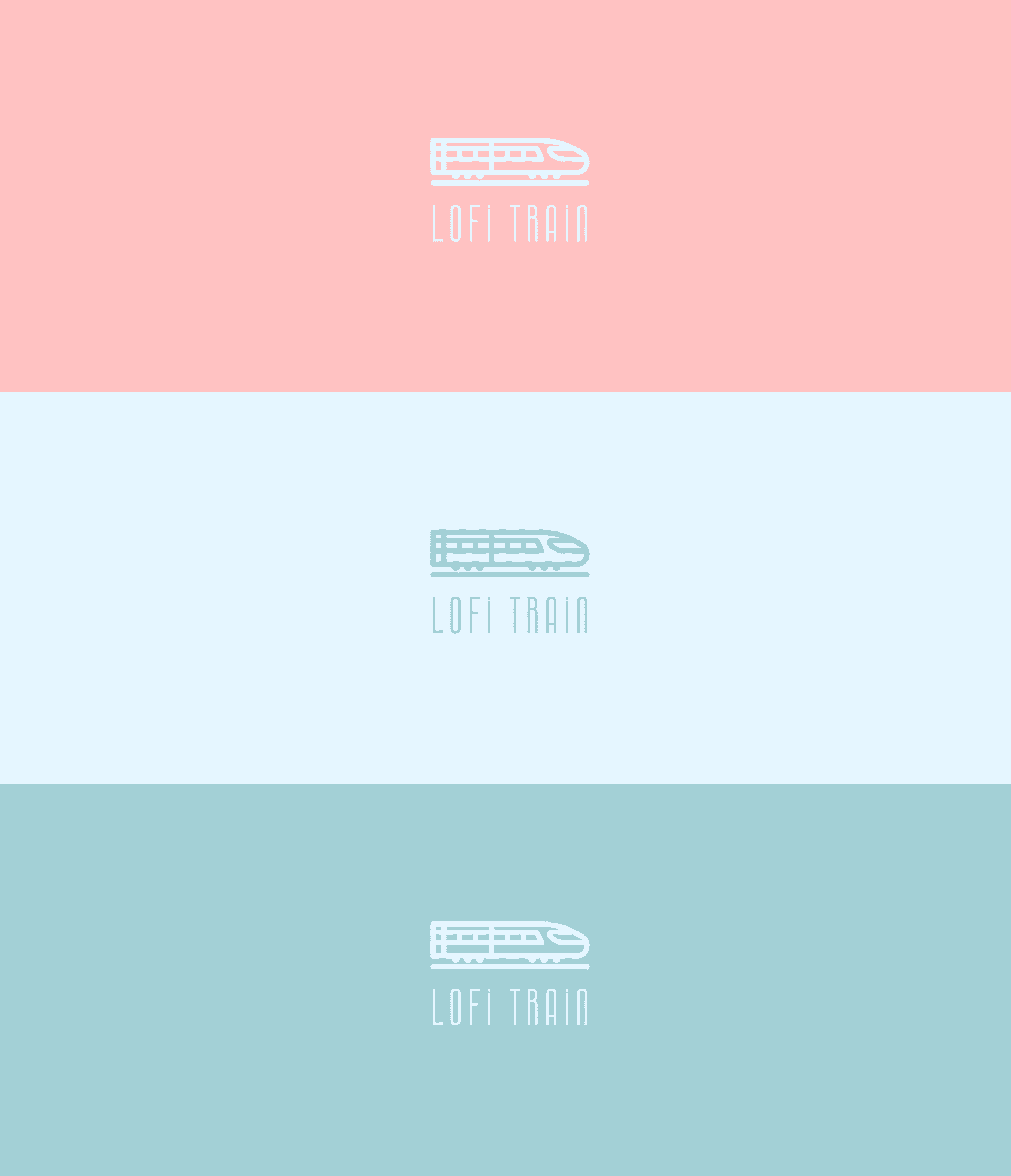 lofi train logo with color palette