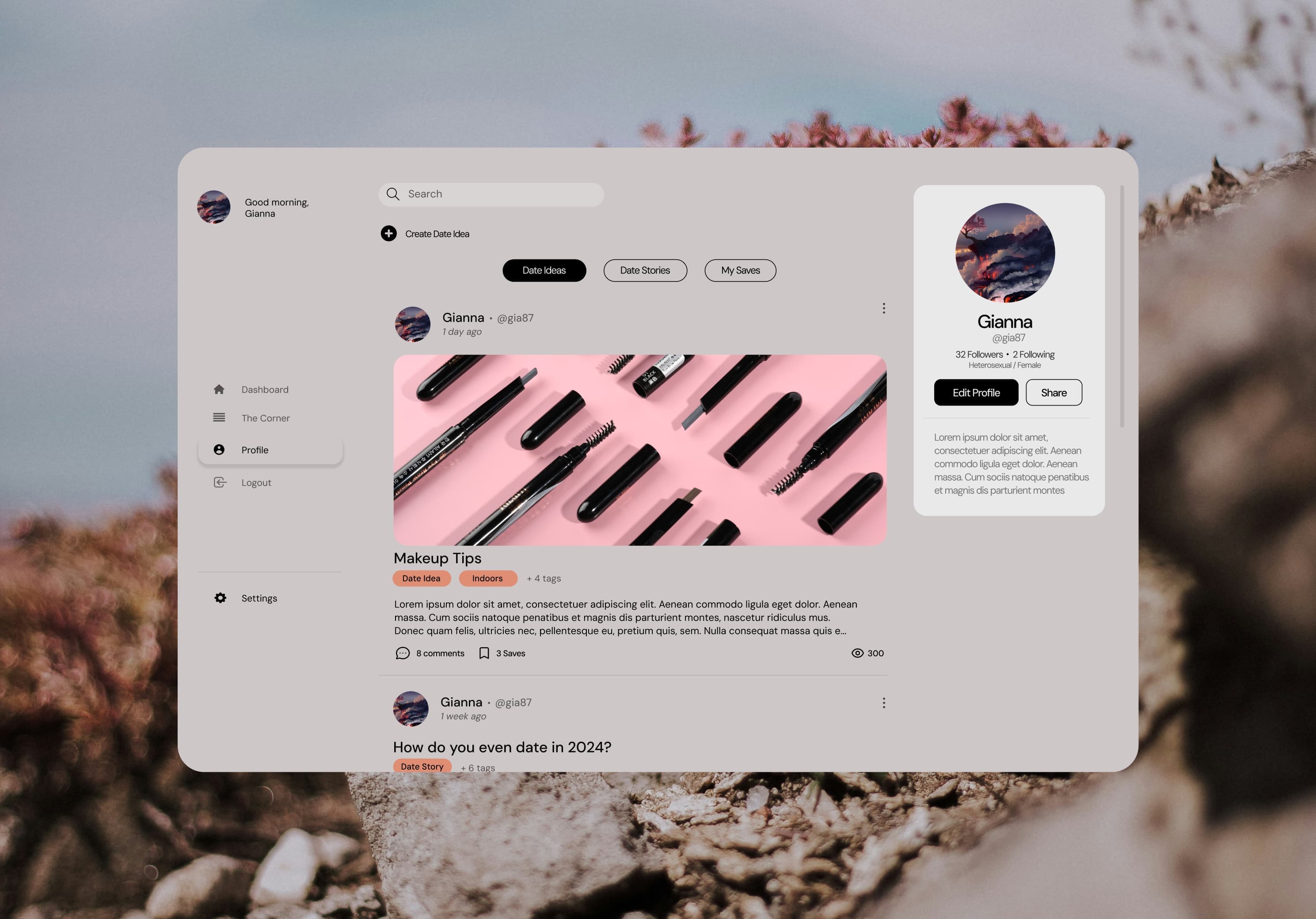 elysian profile page