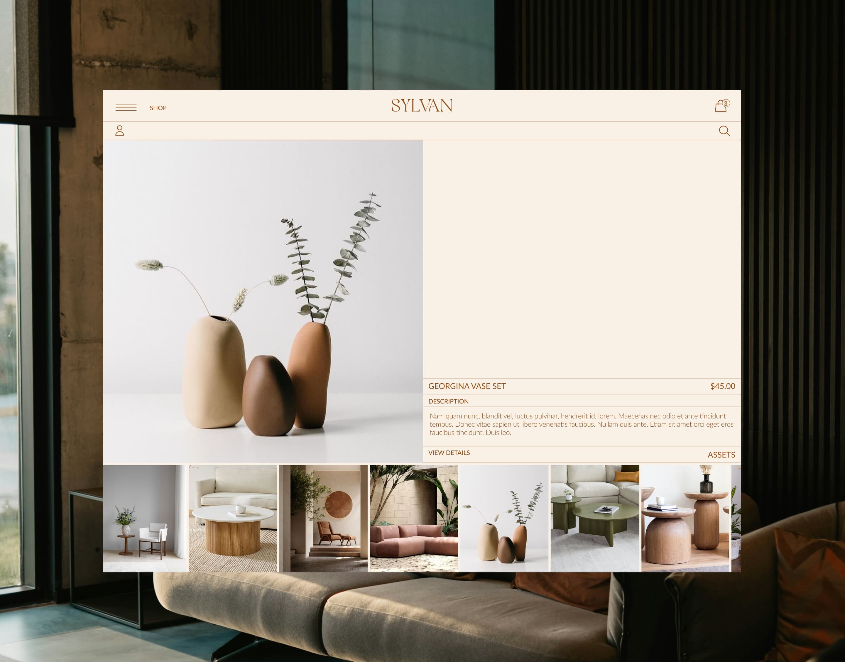view of lookbook page