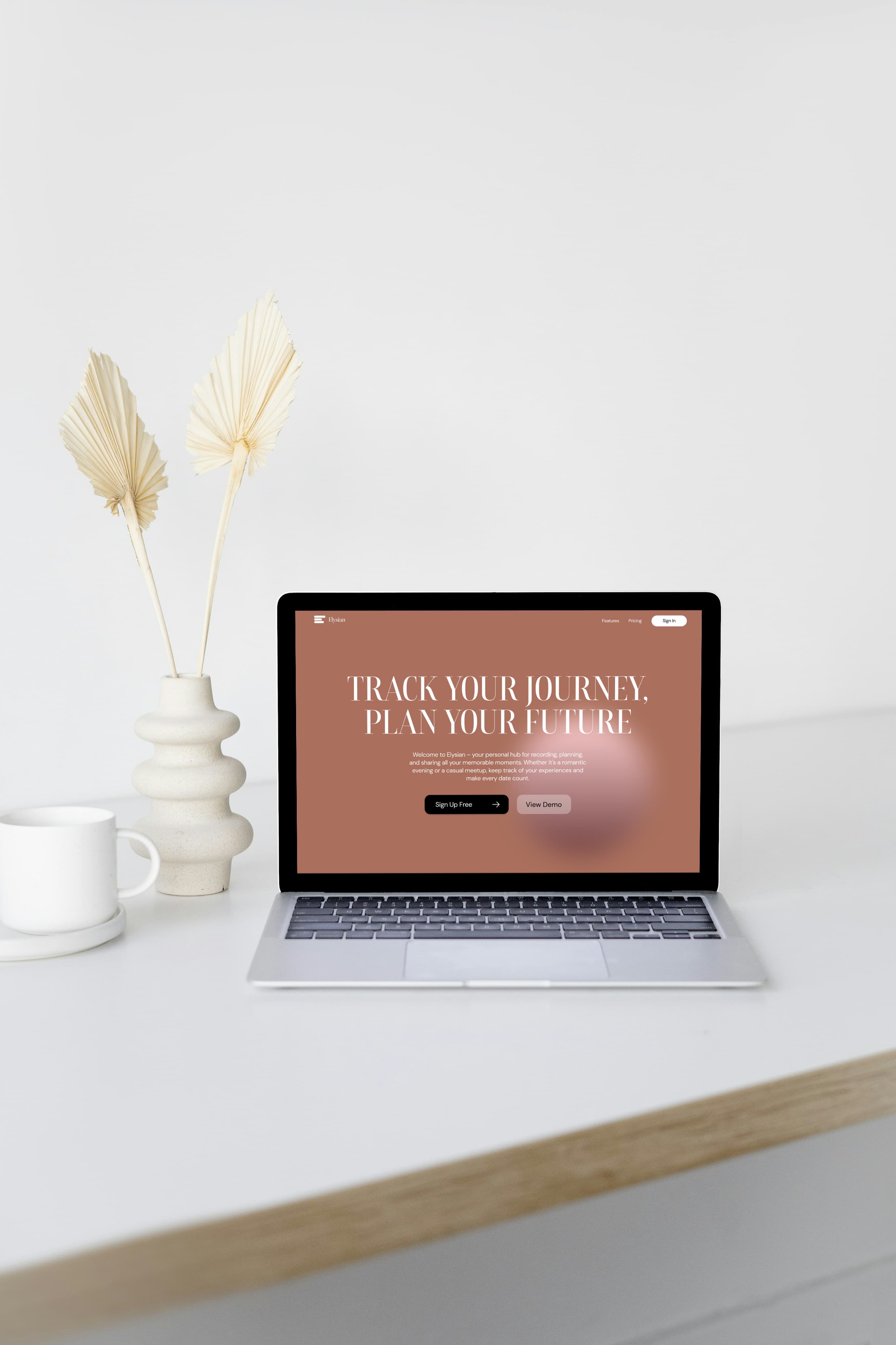 elysian hero section of landing page
